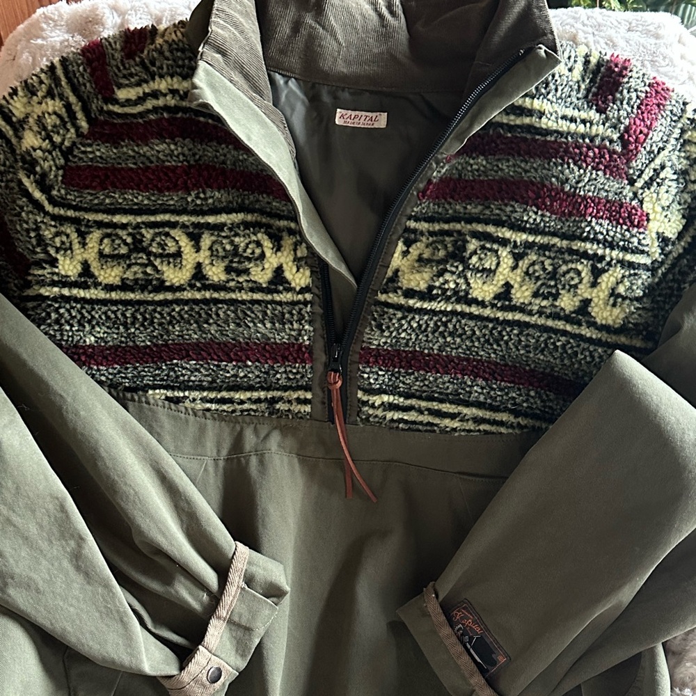 Kapital Olive Green Jacket with Fleece Lining
